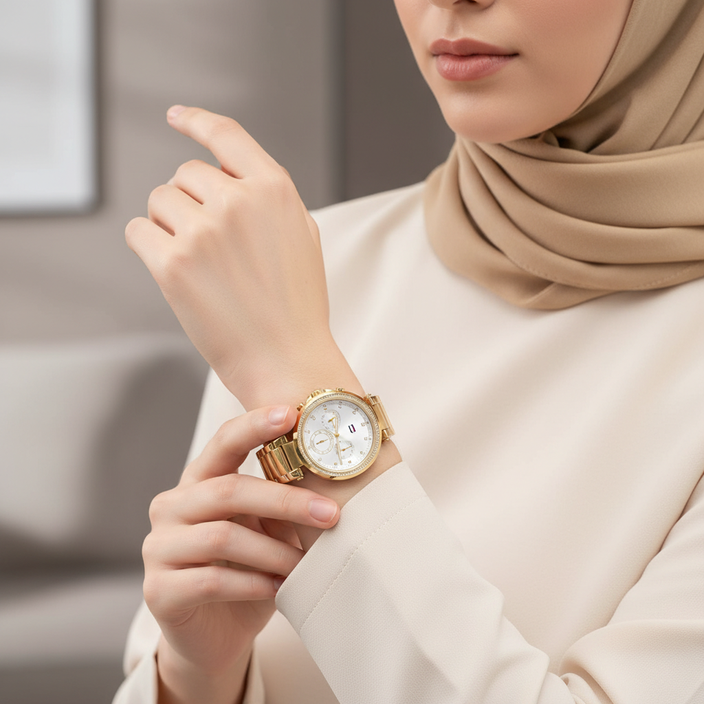 Tommy Hilfiger Emily 1782703 38mm Women's Multi-Function Watch – Silver & Gold Stainless Steel Bracelet
