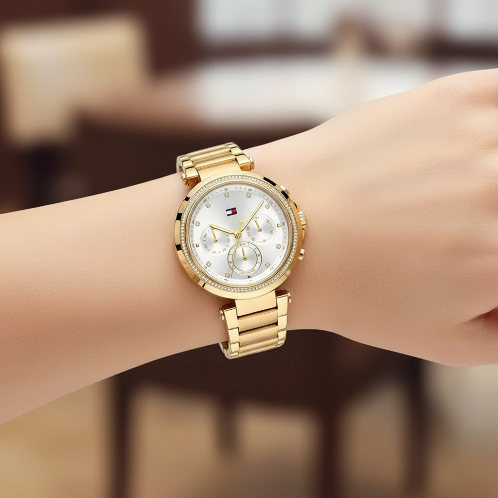 Tommy Hilfiger Emily 1782703 38mm Women's Multi-Function Watch – Silver & Gold Stainless Steel Bracelet