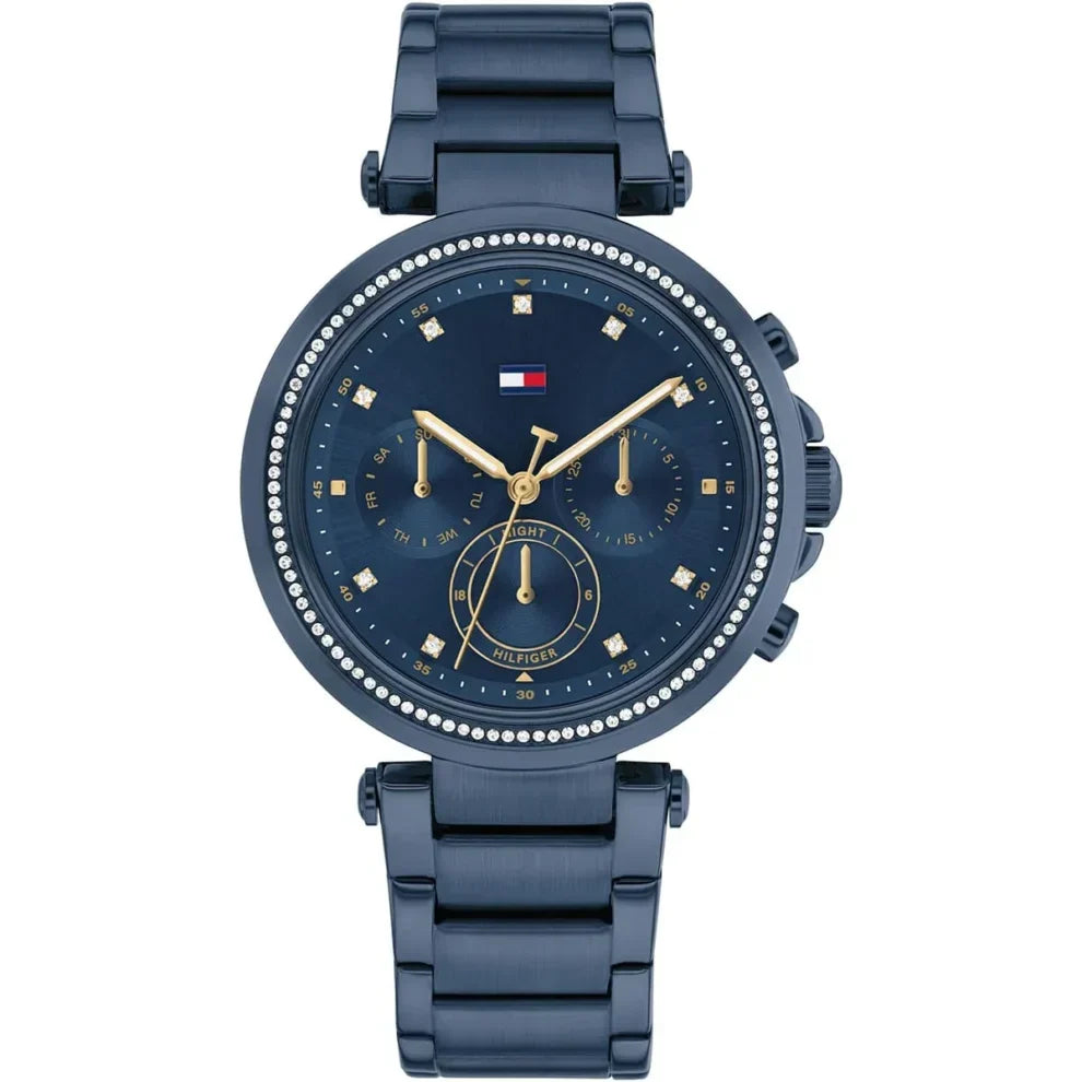 Tommy Hilfiger Emily 1782704 38mm Women's Multi-Function Watch – Navy Sunray & Navy Blue Stainless Steel Bracelet