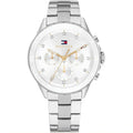 Tommy Hilfiger Mellie 1782707 40mm Women's Multi-Function Watch – White Sunray & Silver Stainless Steel Bracelet