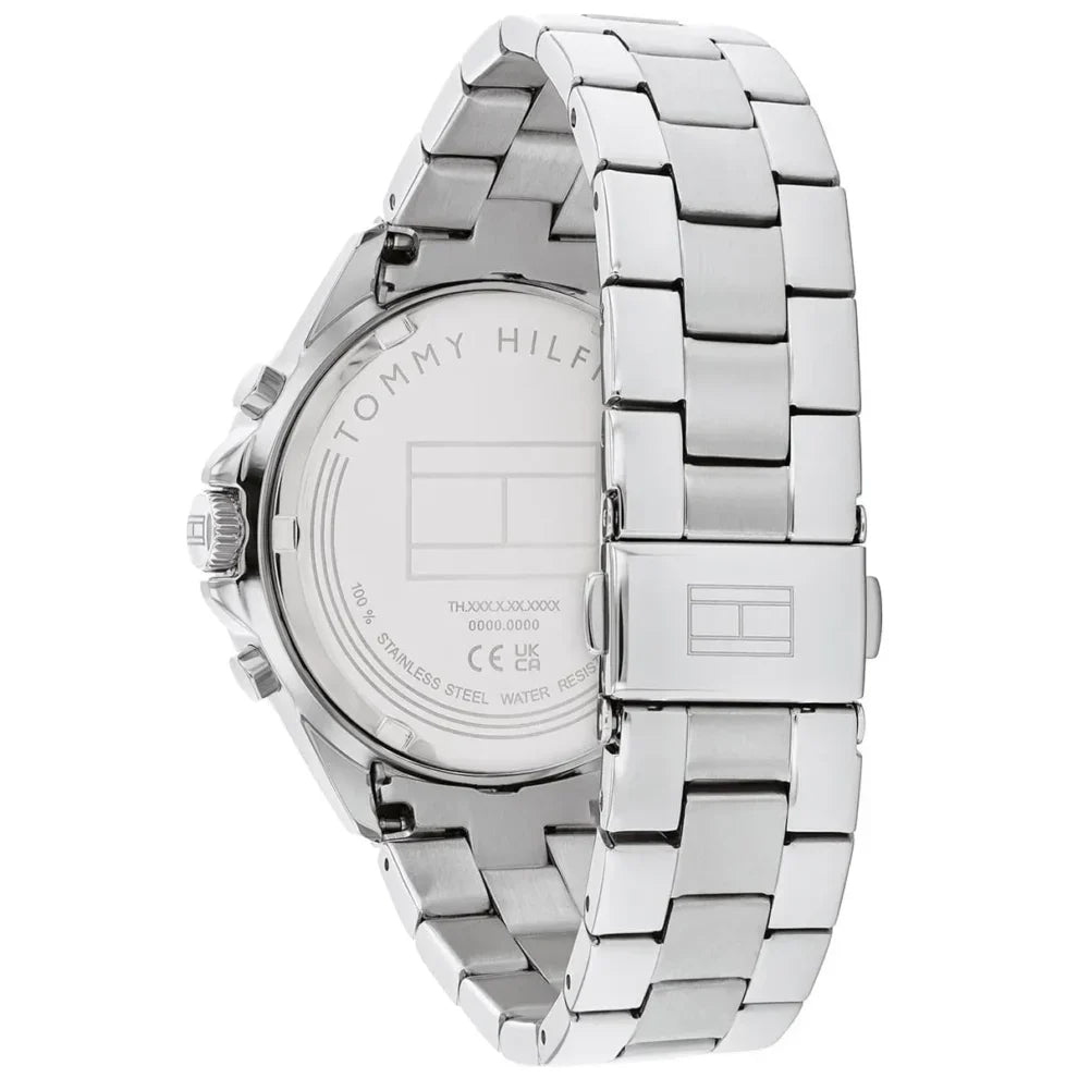 Tommy Hilfiger Mellie 1782707 40mm Women's Multi-Function Watch – White Sunray & Silver Stainless Steel Bracelet