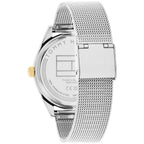 Tommy Hilfiger Monica 1782713 38mm Women's Multi-Function Watch – White Semi-Skeleton & Silver Stainless Steel Mesh Bracelet