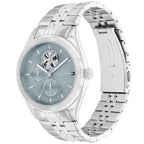 Tommy Hilfiger Monica 1782714 38mm Women's Multi-Function Watch – Light Blue Semi-Skeleton & Silver Stainless Steel Bracelet