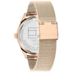 Tommy Hilfiger Monica 1782715 Women's Multi-Function Watch – Rose Gold Semi-Skeleton & Rose Gold Rubber Strap