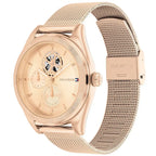 Tommy Hilfiger Monica 1782715 Women's Multi-Function Watch – Rose Gold Semi-Skeleton & Rose Gold Rubber Strap