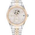 Tommy Hilfiger Monica 1782716 Women's Multi-Function Watch – Grey Semi-Skeleton & Two-Tone Stainless Steel Bracelet
