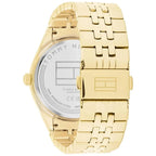 Tommy Hilfiger Monica 1782717 Women's Multi-Function Watch – Black Semi-Skeleton & Gold Stainless Steel Bracelet