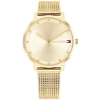 Tommy Hilfiger Pippa 1782728 35mm Women's Quartz Watch – Gold Sunray & Gold Stainless Steel Mesh Bracelet