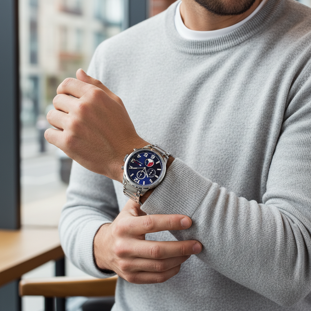 Tommy Hilfiger Jackson 1791242 46mm Men's Multi-Function Watch – Blue & Silver Stainless Steel Bracelet