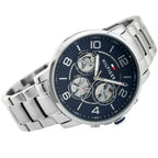 Tommy Hilfiger Keagan 1791293 44mm Men's Quartz Watch – Blue & Silver Stainless Steel Bracelet