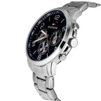 Tommy Hilfiger Keagan 1791293 44mm Men's Quartz Watch – Blue & Silver Stainless Steel Bracelet