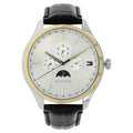 Tommy Hilfiger Oliver 1791305 43mm Men's Multi-Function Watch – White & Black Genuine Leather Strap