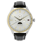 Tommy Hilfiger Oliver 1791305 43mm Men's Multi-Function Watch – White & Black Genuine Leather Strap