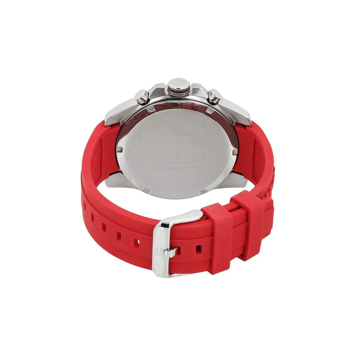 Tommy Hilfiger Decker 1791351 46mm Men's Multi-Function Watch – Black & Red Silicone Strap