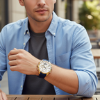 Tommy Hilfiger Decker 1791353 46mm Men's Multi-Function Watch – White & Blue Silicone Strap