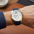 Tommy Hilfiger Decker 1791353 46mm Men's Multi-Function Watch – White & Blue Silicone Strap