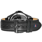 Tommy Hilfiger Erik 1791368 46mm Men's Multi-Function Watch – Blue Textured & Black Genuine Leather Strap