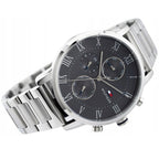 Tommy Hilfiger Kane 1791397 44mm Men's Multi-Function Watch – Grey & Silver Stainless Steel Bracelet