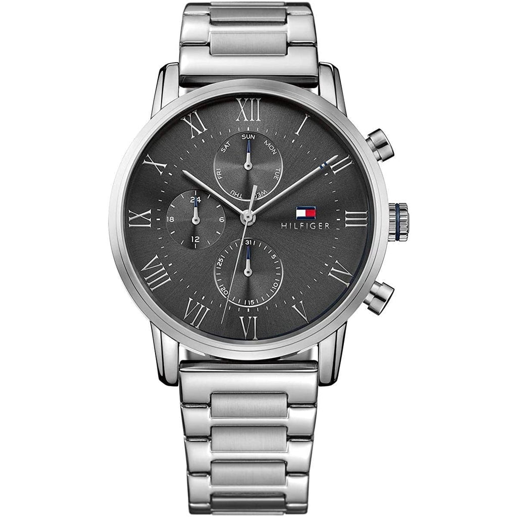 Tommy Hilfiger Kane 1791397 44mm Men's Multi-Function Watch – Grey & Silver Stainless Steel Bracelet