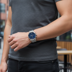 Tommy Hilfiger Kane 1791398 44mm Men's Multi-Function Watch – Blue & Silver Stainless Steel Mesh Bracelet
