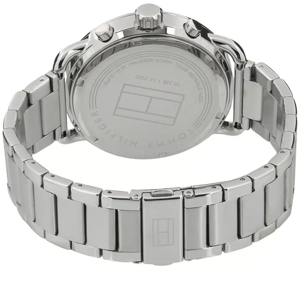 Tommy Hilfiger Briggs 1791422 46mm Men's Multi-Function Watch – Black & Silver Stainless Steel Bracelet
