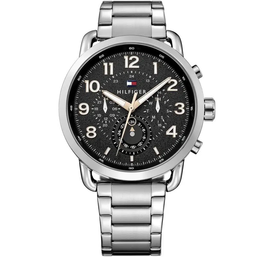 Tommy Hilfiger Briggs 1791422 46mm Men's Multi-Function Watch – Black & Silver Stainless Steel Bracelet
