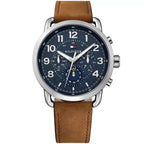 Tommy Hilfiger Briggs 1791424 46mm Men's Multi-Function Watch – Navy Blue & Brown Genuine Leather Strap
