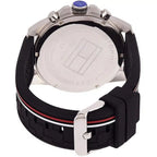 Tommy Hilfiger Decker 1791473 46mm Men's Multi-Function Watch – Black & Black Silicone Strap