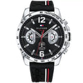 Tommy Hilfiger Decker 1791473 46mm Men's Multi-Function Watch – Black & Black Silicone Strap