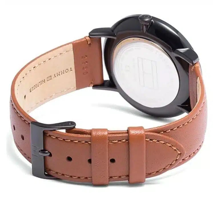 Tommy Hilfiger Brooklyn 1791510 40mm Men's Multi-Function Watch – Black & Light Brown Genuine Leather Strap