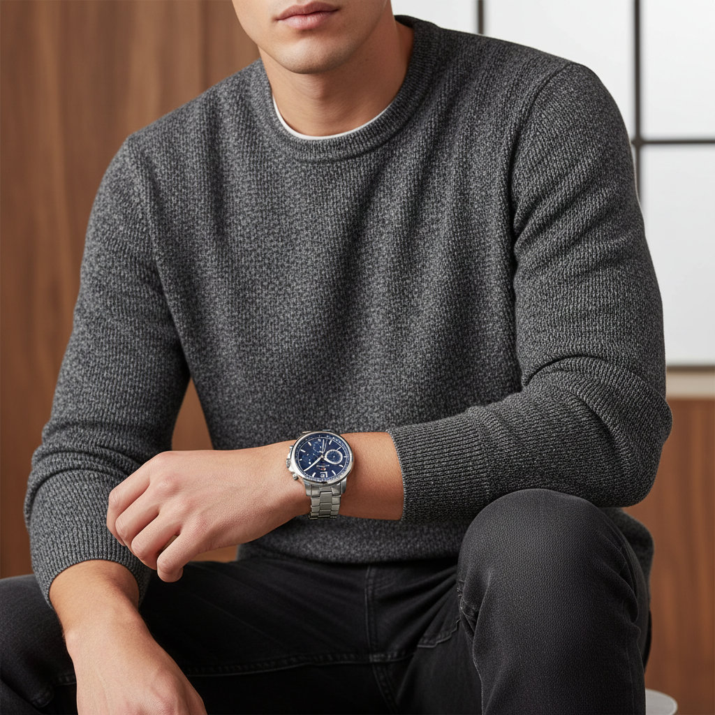 Tommy Hilfiger Landon 1791534 44mm Men's Multi-Function Watch – Blue & Silver Stainless Steel Bracelet