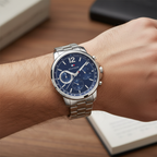 Tommy Hilfiger Landon 1791534 44mm Men's Multi-Function Watch – Blue & Silver Stainless Steel Bracelet