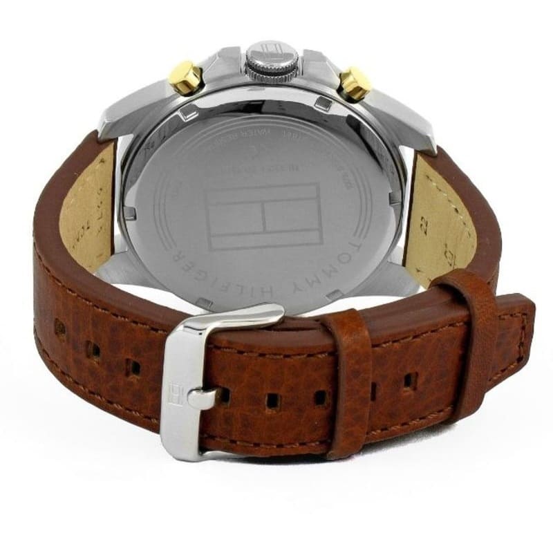 Tommy Hilfiger Decker 1791561 46mm Men's Multi-Function Watch – Blue & Brown Genuine Leather Strap