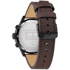 Tommy Hilfiger Icon 1791593 40mm Men's Multi-Function Watch – Blue Dual-Time & Brown Genuine Leather Strap