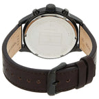 Tommy Hilfiger Icon 1791593 40mm Men's Multi-Function Watch – Blue Dual-Time & Brown Genuine Leather Strap
