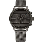 Tommy Hilfiger Icon 1791597 40mm Men's Multi-Function Watch – Grey Dual-Time & Grey Stainless Steel Mesh Bracelet