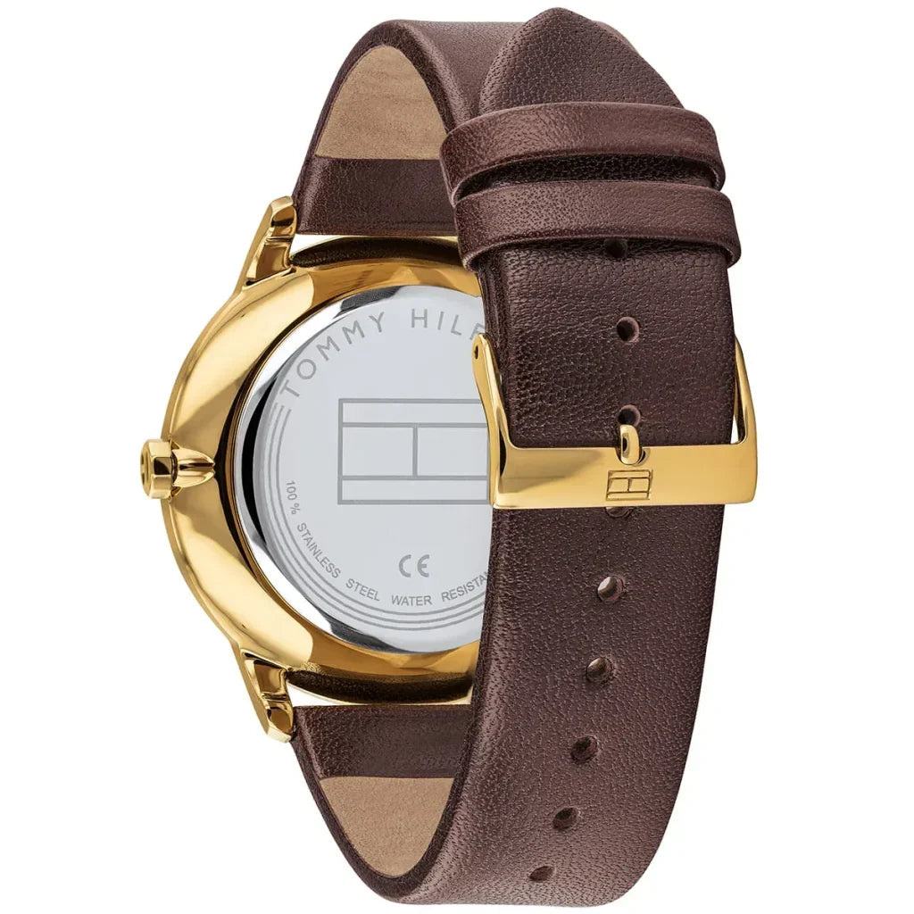 Tommy Hilfiger Hunter 1791607 44mm Men's Multi-Function Watch – Green Textured & Brown Genuine Leather Strap