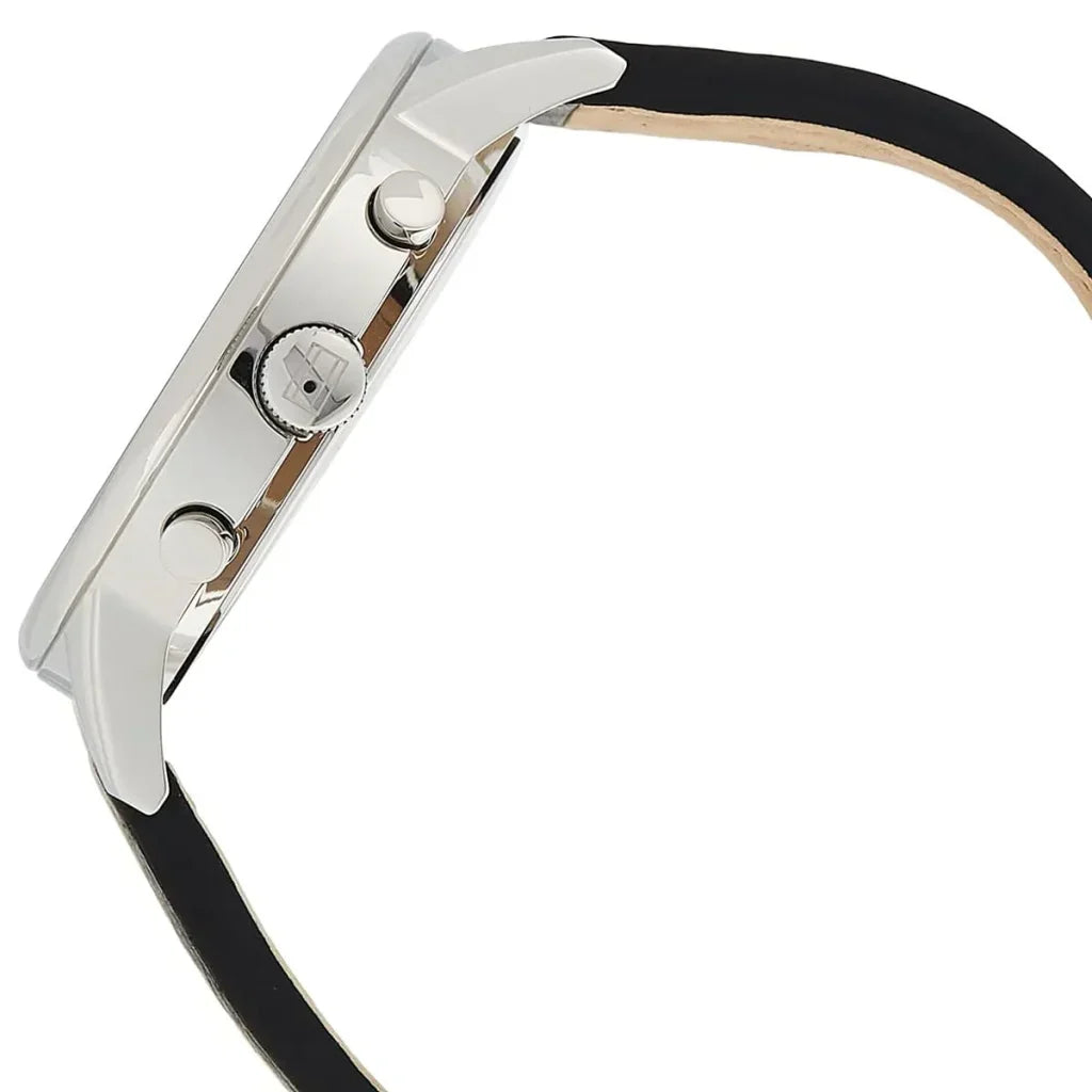 Tommy Hilfiger Kyle 1791630 44mm Men's Multi-Function Watch – Black & Black Genuine Leather Strap
