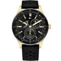 Tommy Hilfiger Austin 1791636 44mm Men's Multi-Function Watch – Black & Black Silicone Strap
