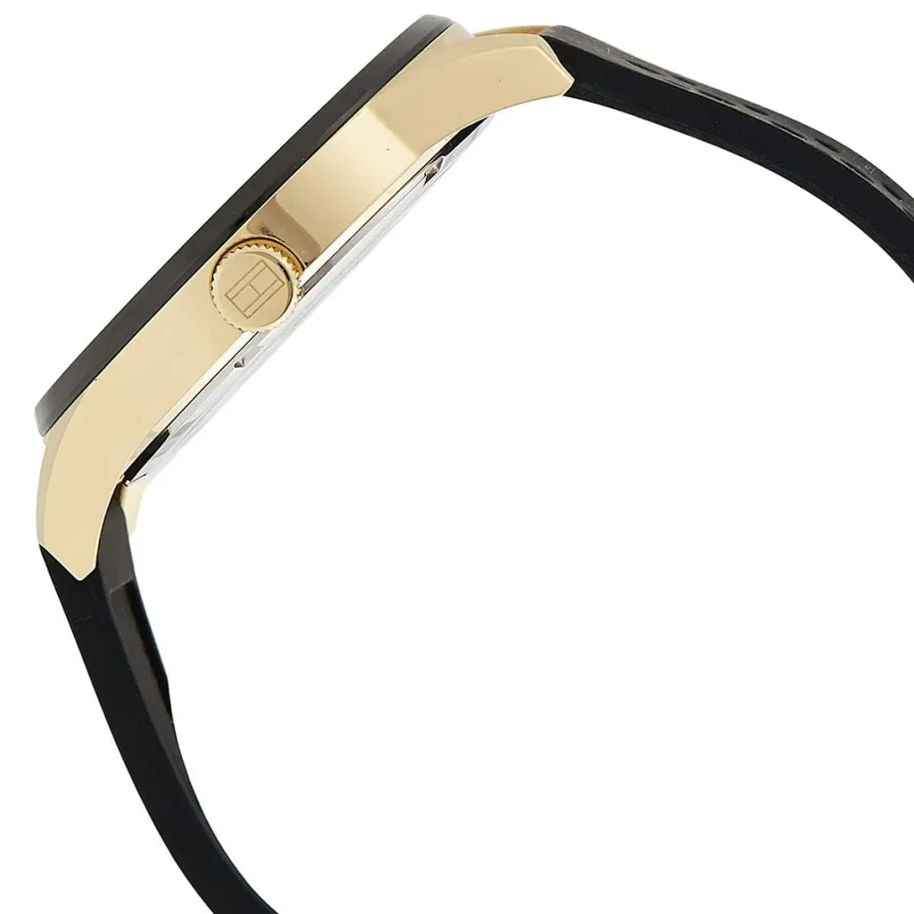 Tommy Hilfiger Austin 1791636 44mm Men's Multi-Function Watch – Black & Black Silicone Strap