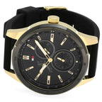 Tommy Hilfiger Austin 1791636 44mm Men's Multi-Function Watch – Black & Black Silicone Strap