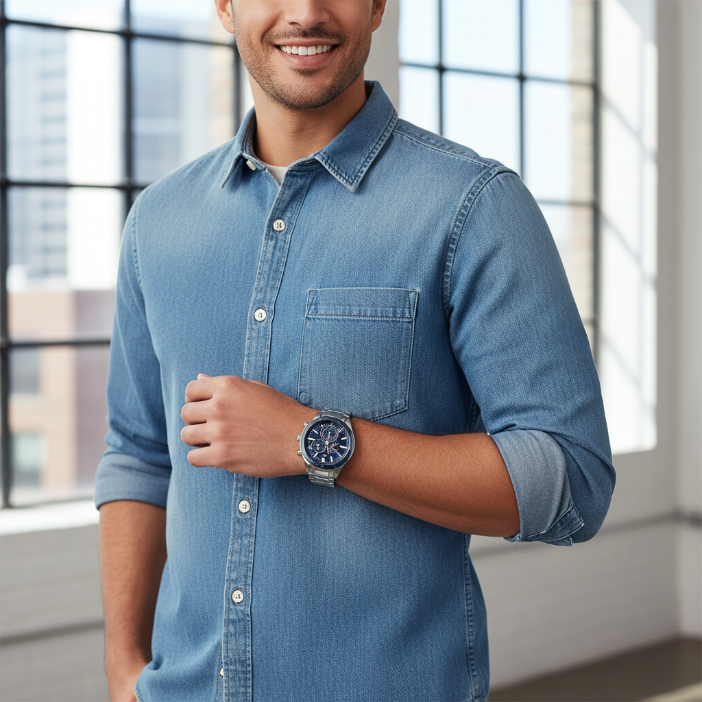 Tommy Hilfiger Austin 1791640 44mm Men's Multi-Function Watch – Blue & Silver Stainless Steel Bracelet