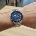 Tommy Hilfiger Austin 1791640 44mm Men's Multi-Function Watch – Blue & Silver Stainless Steel Bracelet