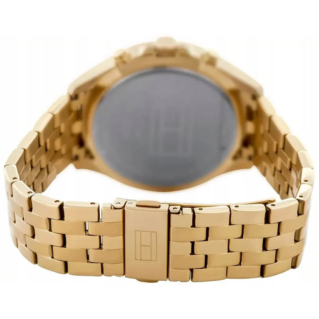 Tommy Hilfiger West 1791708 44mm Men's Multi-Function Watch – Black & Gold Stainless Steel Bracelet