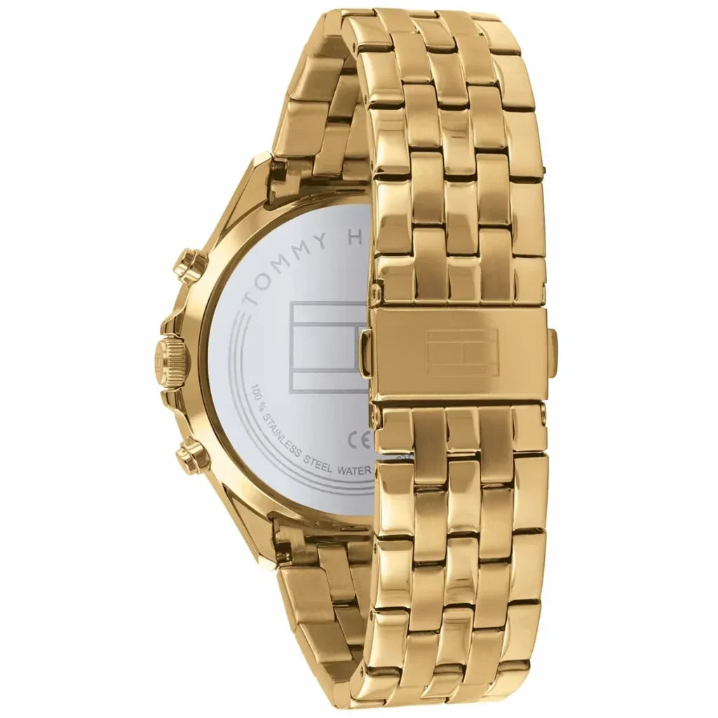 Tommy Hilfiger West 1791708 44mm Men's Multi-Function Watch – Black & Gold Stainless Steel Bracelet