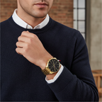 Tommy Hilfiger West 1791708 44mm Men's Multi-Function Watch – Black & Gold Stainless Steel Bracelet