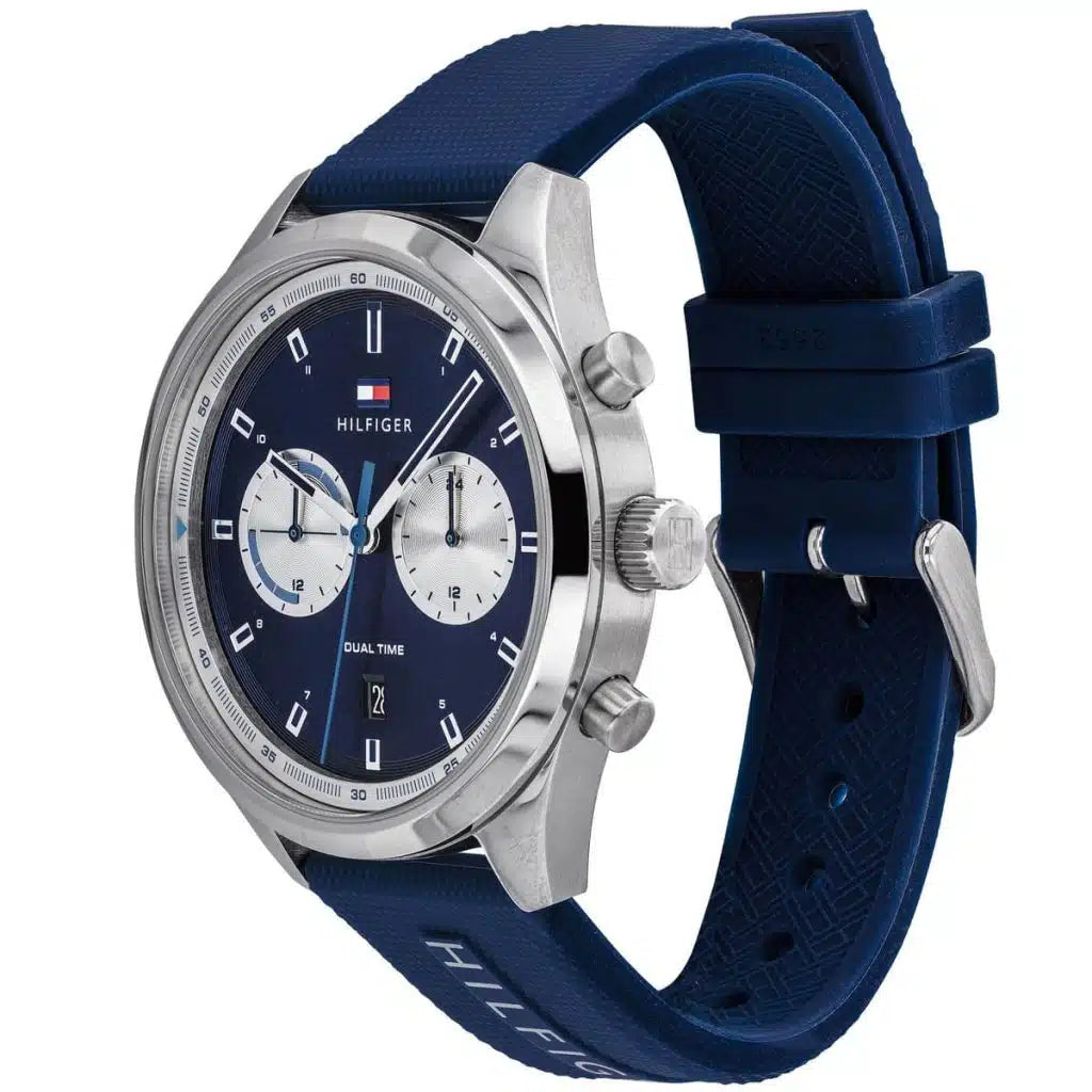 Tommy Hilfiger Bennett 1791781 44mm Men's Multi-Function Watch – Blue & Blue Silicone Strap