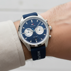 Tommy Hilfiger Bennett 1791781 44mm Men's Multi-Function Watch – Blue & Blue Silicone Strap
