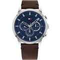 Tommy Hilfiger Jameson 1791797 46mm Men's Multi-Function Watch – Blue & Brown Genuine Leather Strap