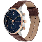 Tommy Hilfiger Jameson 1791798 46mm Men's Multi-Function Watch – Black & Black Genuine Leather Strap